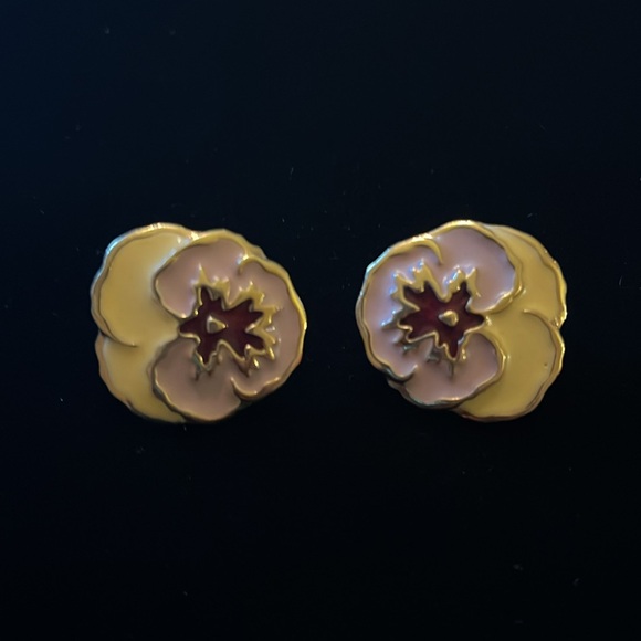 Pink, Purple, & Gold Clip-on Earrings - Picture 12 of 17